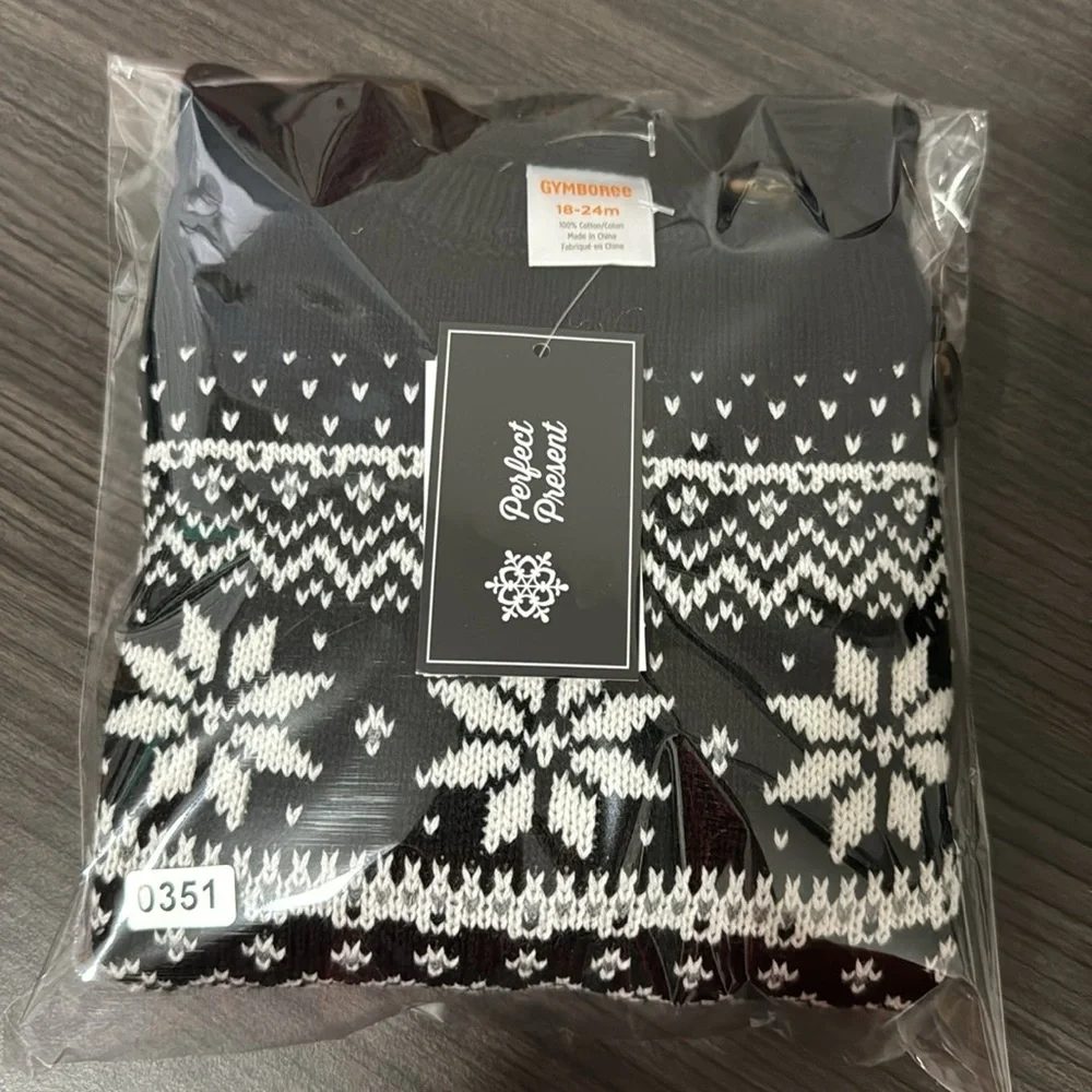 NWT! Gymboree Boys Snowflake Fairisle Sweater‎ - Perfect Present - Black